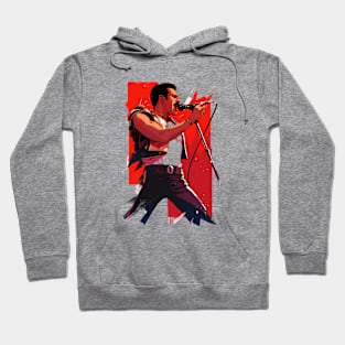 Iconic Performer - Red Backdrop - Rock Music Hoodie